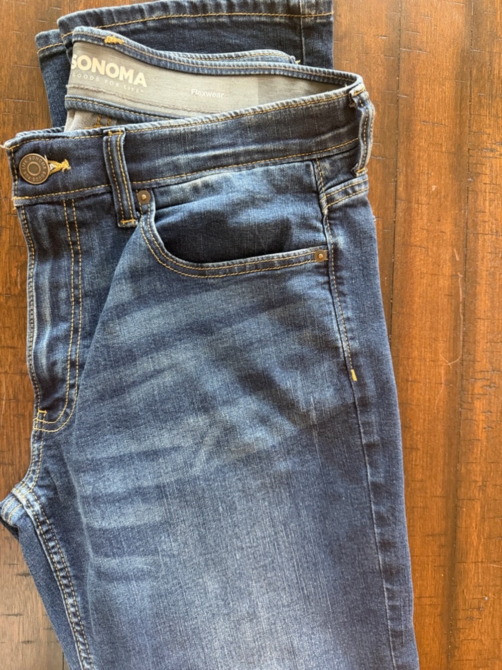 Sonoma Dark Blue Flexwear Straight Jeans Size 32x34 LIKE NEW